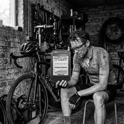 Ciclista vendo métricas estagnadas