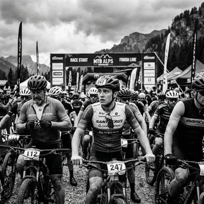 Ciclista nervoso na largada