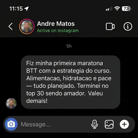 Print Instagram DM - depoimento Andre Matos