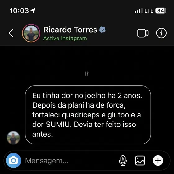 Print Instagram DM - depoimento Ricardo Torres