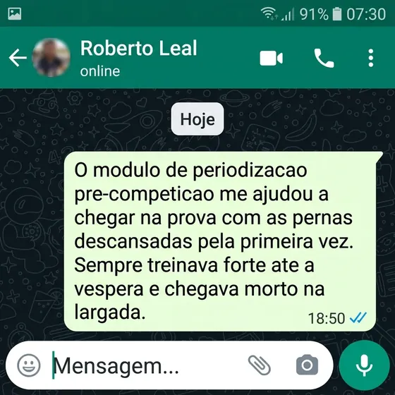 Print WhatsApp - depoimento Roberto Leal