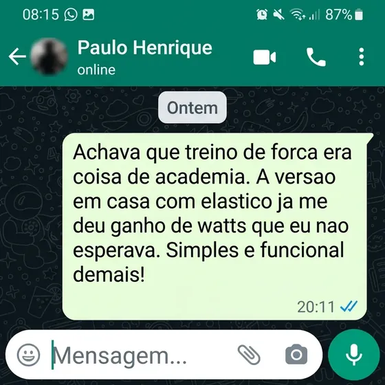 Print WhatsApp - depoimento Paulo Henrique