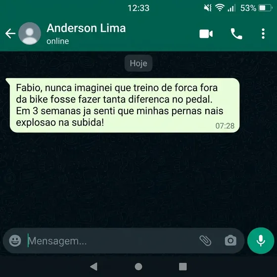 Print WhatsApp - depoimento Anderson Lima