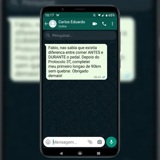 Print WhatsApp - depoimento Carlos Eduardo