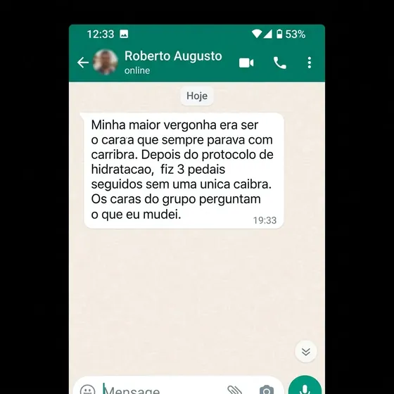 Print WhatsApp - depoimento Roberto Augusto