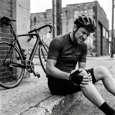 Ciclista com dor no joelho
